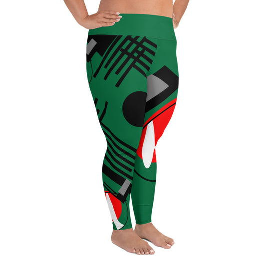Origen Destination |On-Arrival Point of Origen Symbol-inspired Full-figured Green Leggings