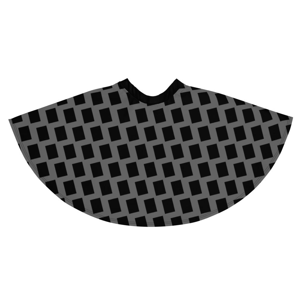 Origen Destination |On-Arrival Point of Origen Symbol-inspired Black/Gold/White Flare Skirt