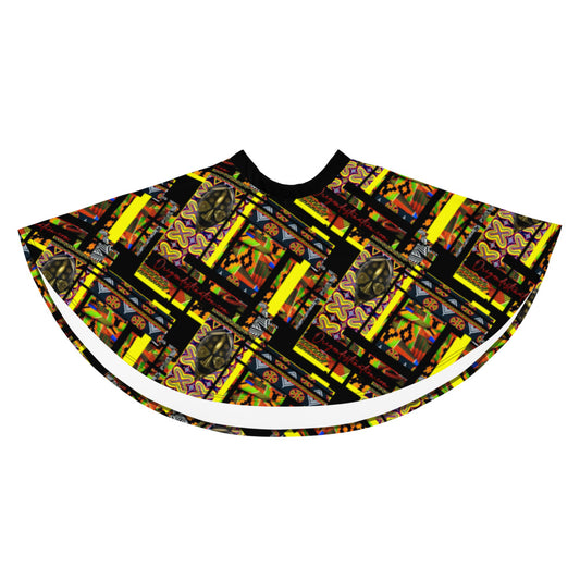Origen Destination |On-Arrival Point of Origɛn African Symbol-inspired Flare Skirt