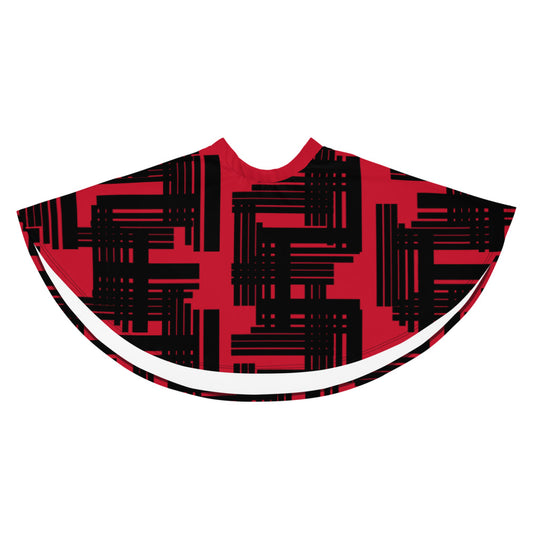 Origen Destination |On-Arrival Point of Origen Symbol-inspired Red/Black Flare Skirt