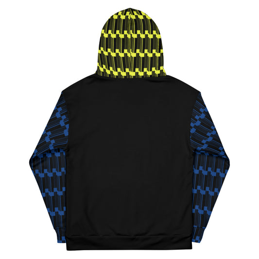 Origen Destination |On-Arrival Point of Origen Symbol-inspired Blue/Yellow Unisex Hoodie