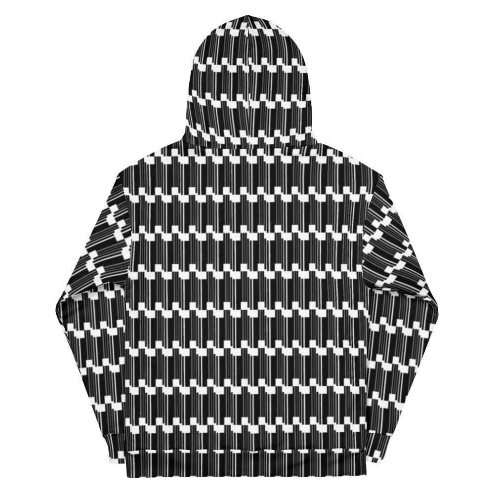 Origen Destination |On-Arrival Point of Origen Symbol-inspired Black/White Unisex Hoodie