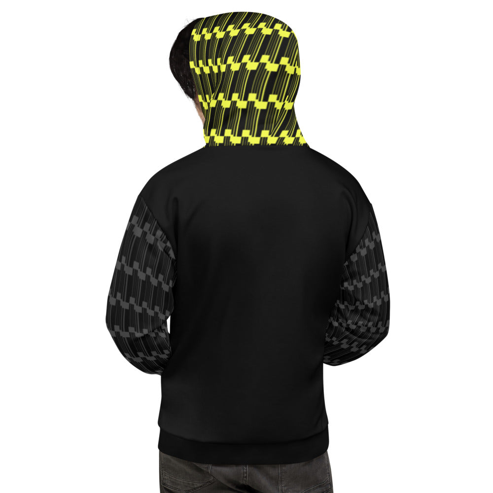 Origen Destination |On-Arrival Point of Origen Symbol-inspired Yellow/Grey Unisex Hoodie