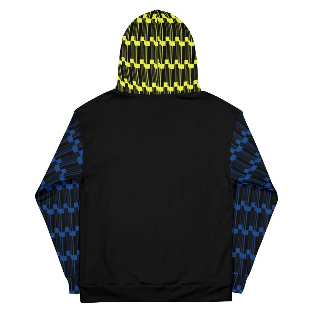 Origen Destination |On-Arrival Point of Origen Symbol-inspired Blue/Yellow Unisex Hoodie
