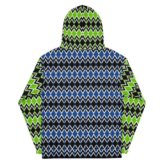 Origen Destination |On-Arrival Point of Origen Symbol-inspired Blue/Lime Unisex Hoodie