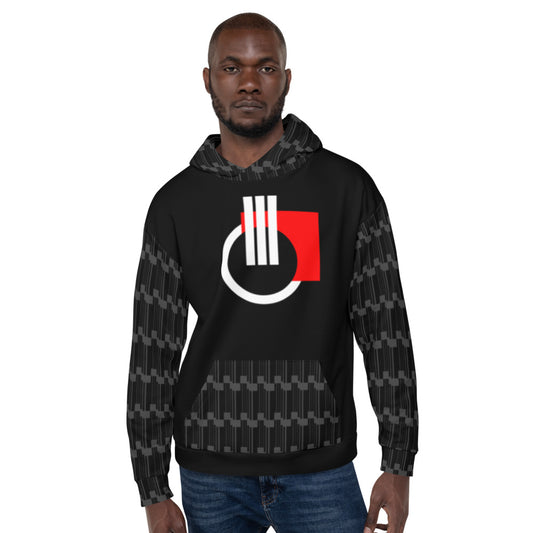 Origen Destination |On-Arrival Point of Origen Symbol-inspired Black/Gray Unisex Hoodie