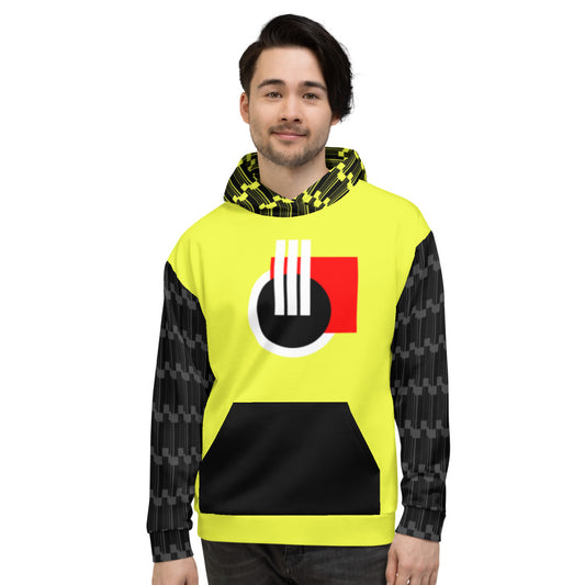 Origen Destination |On-Arrival Point of Origen Symbol-inspired Yellow/Grey Unisex Hoodie