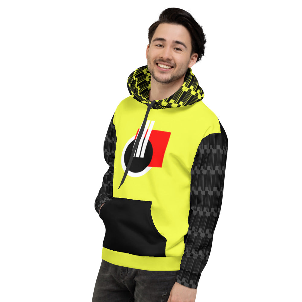 Origen Destination |On-Arrival Point of Origen Symbol-inspired Yellow/Grey Unisex Hoodie