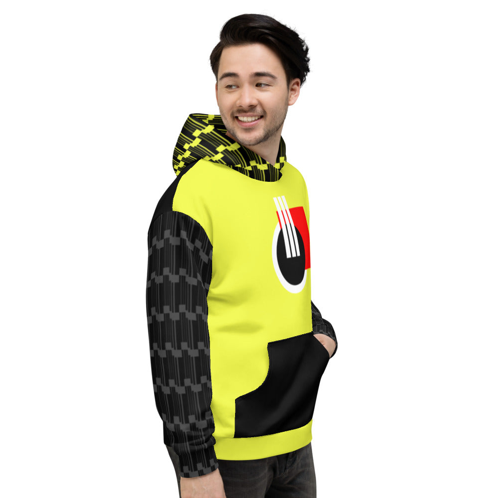 Origen Destination |On-Arrival Point of Origen Symbol-inspired Yellow/Grey Unisex Hoodie