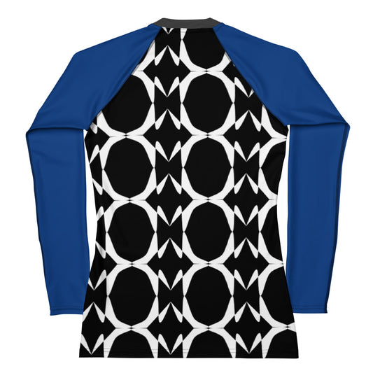 Origen Destination |On-Arrival Point of Origen Symbol-inspired Women's Gray/Blue Rash Guard