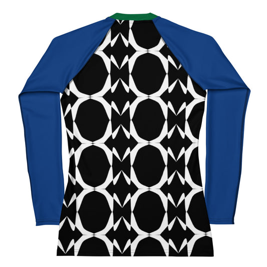Origen Destination |On-Arrival Point of Origen Symbol-inspired Women's Green Rash Guard