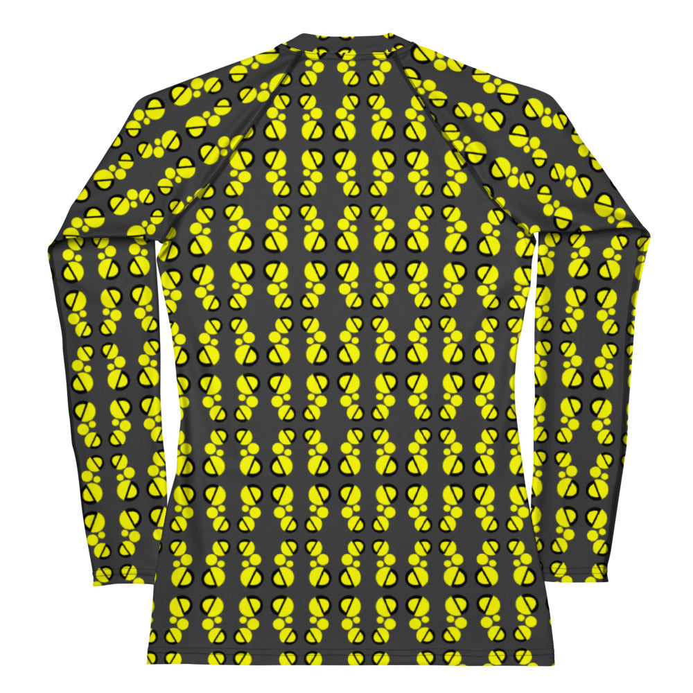 Origen Destination |On-Arrival Point of Origen Women's Yellow/Gray Symbol-inspired Rash Guard