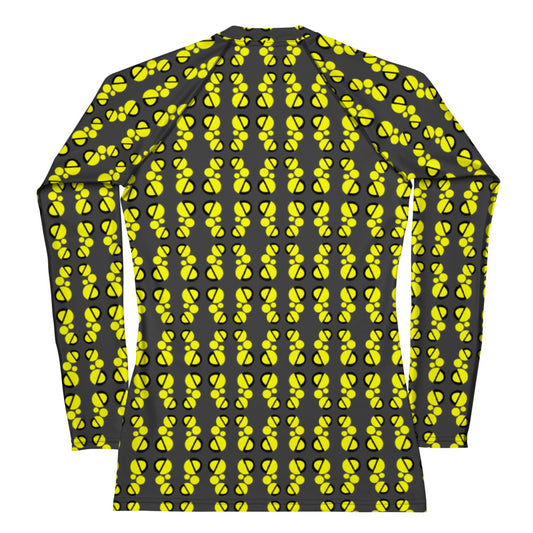 Origen Destination |On-Arrival Point of Origen Women's Yellow/Gray Symbol-inspired Rash Guard