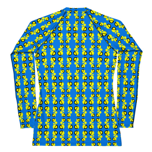Origen Destination |On-Arrival Point of Origen Women's Turquoise/Yellow Symbol-inspired Rash Guard