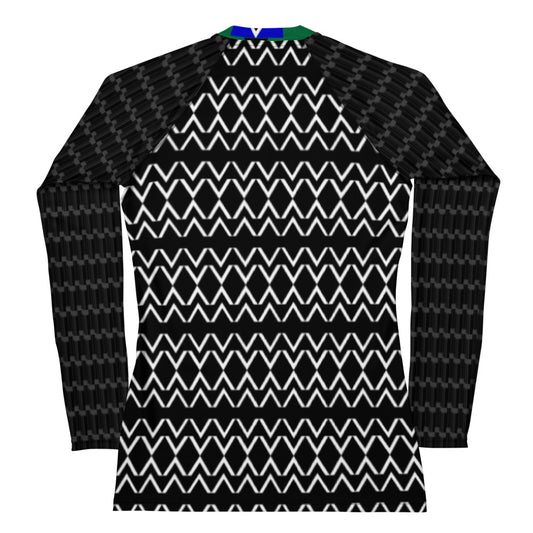 Origen Destination |On-Arrival Point of Origen Women's Green Symbol-inspired Rash Guard