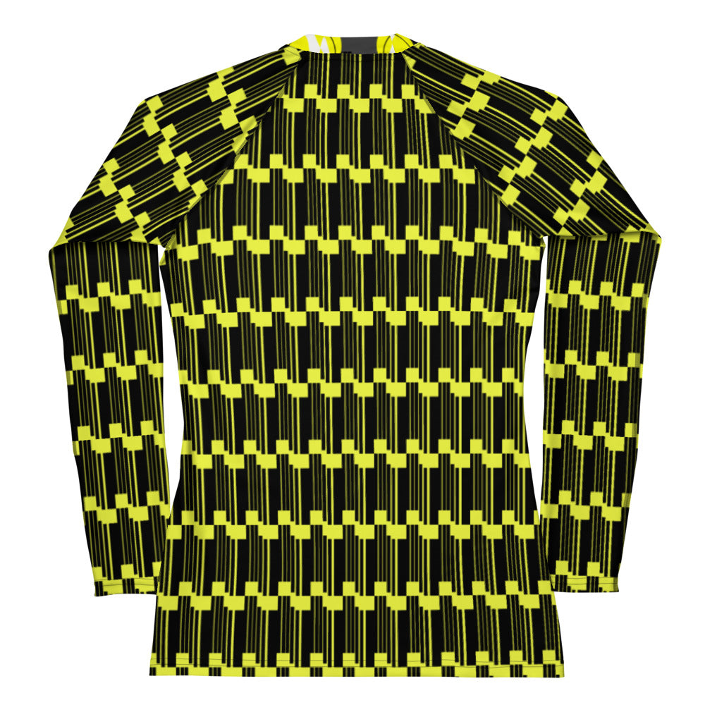 Origen Destination |On-Arrival Point of Origen Women's Symbol-inspired Yellow/Gray Rash Guard
