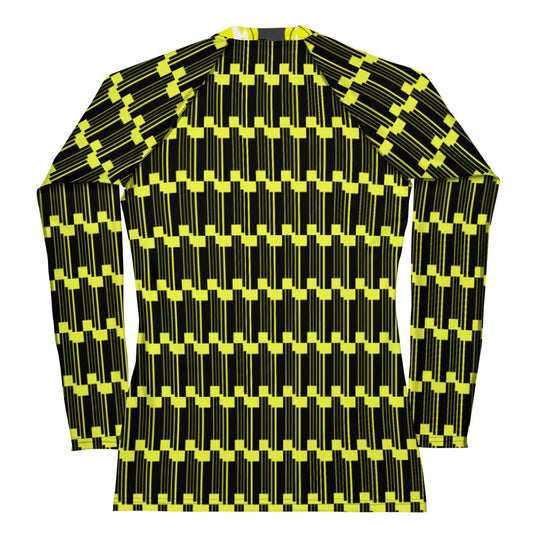 Origen Destination |On-Arrival Point of Origen Women's Symbol-inspired  Yellow/Gray Rash Guard