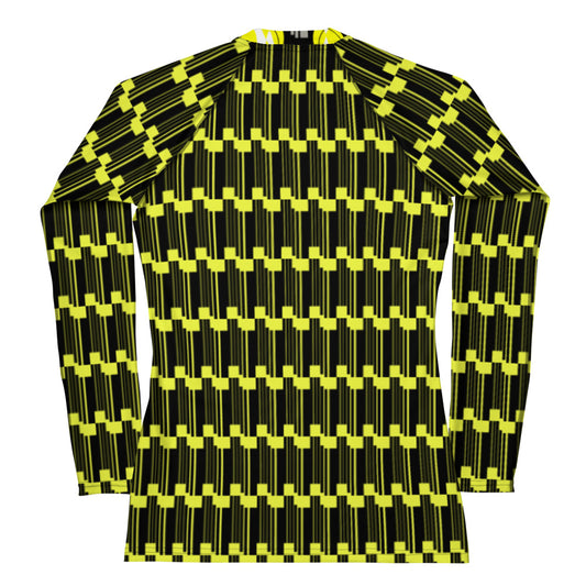 Origen Destination |On-Arrival Point of Origen Women's Yellow/Gray Symbol-inspired Rash Guard