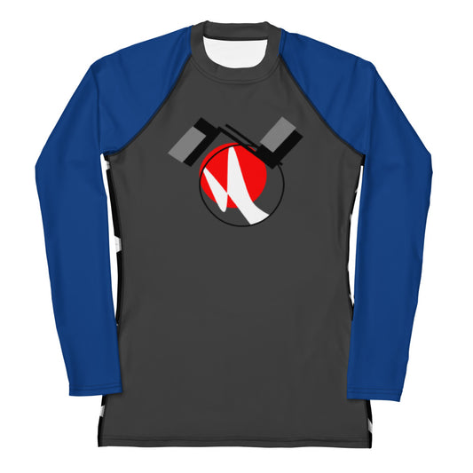 Origen Destination |On-Arrival Point of Origen Symbol-inspired Women's Gray/Blue Rash Guard