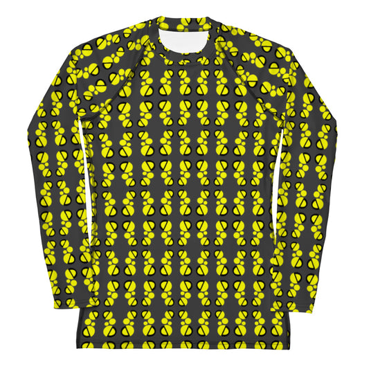 Origen Destination |On-Arrival Point of Origen Women's Gray/Yellow Symbol-inspired Rash Guard