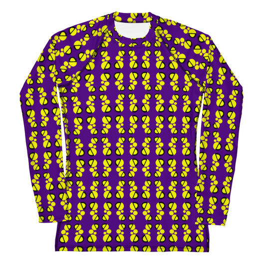 Origen Destination |On-Arrival Point of Origen Women's Purple/Gold Symbol-inspired Rash Guard