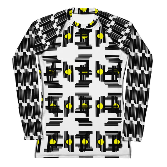 Origen Destination |On-Arrival Point of Origen Women's White/Yellow sphere Symbol-inspired Rash Guard