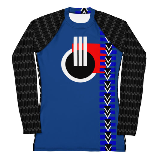 Origen Destination |On-Arrival Point of Origen Women's Blue Symbol-inspired Rash Guard
