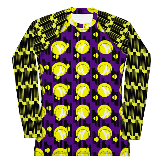 Origen Destination |On-Arrival Point of Origen Women's Purple/Yellow Symbol-inspired  Rash Guard