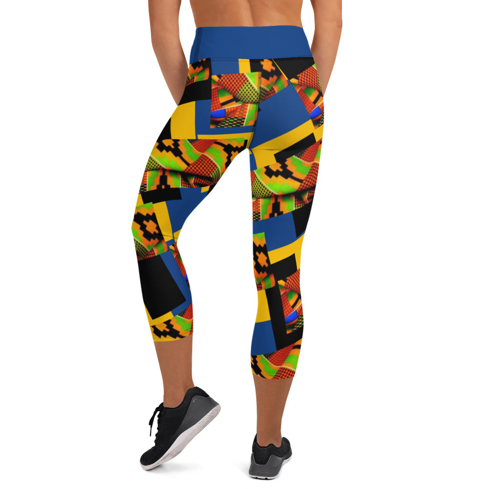 Origen Destination |On-Arrival Point of Origen African Symbol-inspired Yoga Capri Leggings
