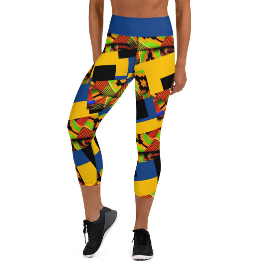Origen Destination |On-Arrival Point of Origen African Symbol-inspired Yoga Capri Leggings