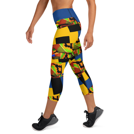 Origen Destination |On-Arrival Point of Origen African Symbol-inspired Yoga Capri Leggings