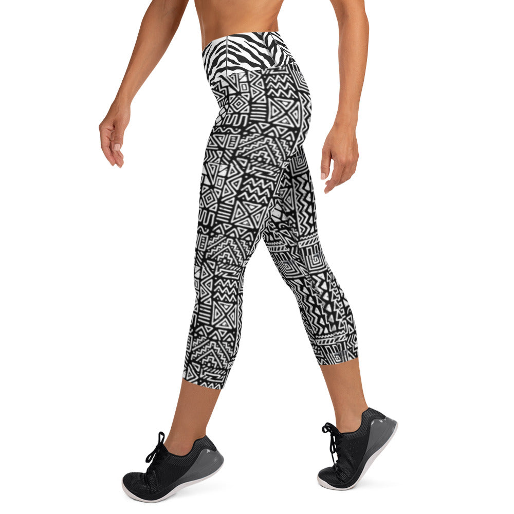 Origen Destination |On-Arrival Point of Origen African Symbol-inspired Yoga Capri Leggings