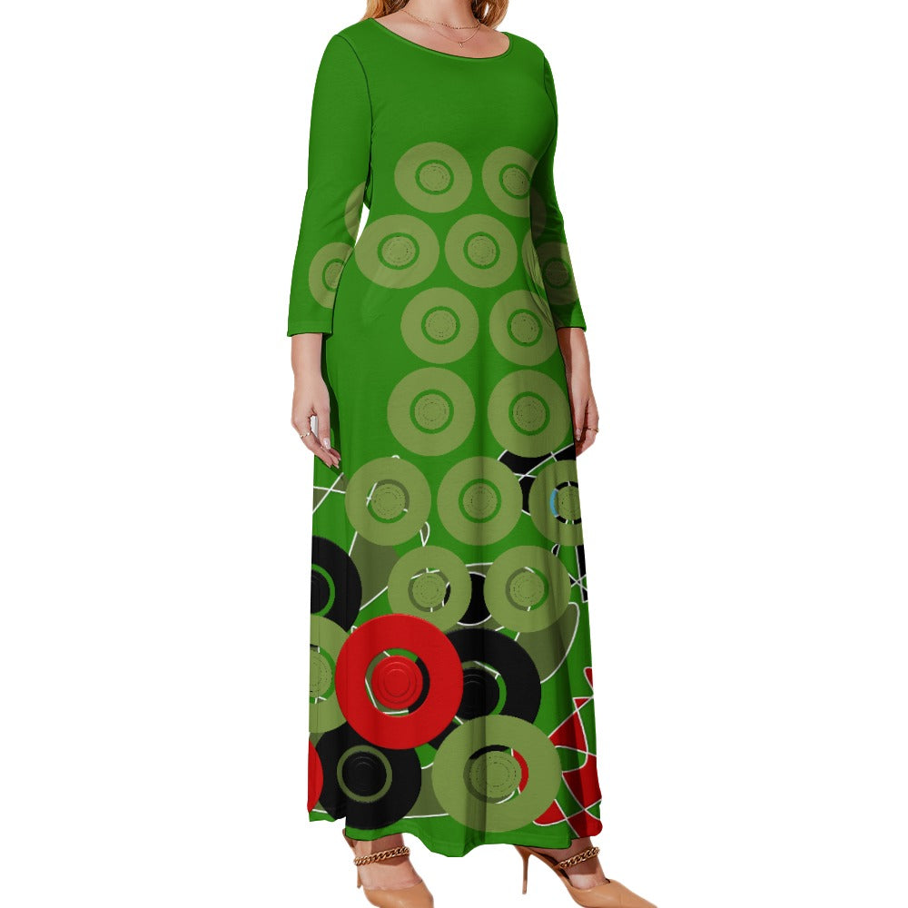 Origen Destination Women's Loose Crew Neck Long Sleeve (Full-figure) Dress