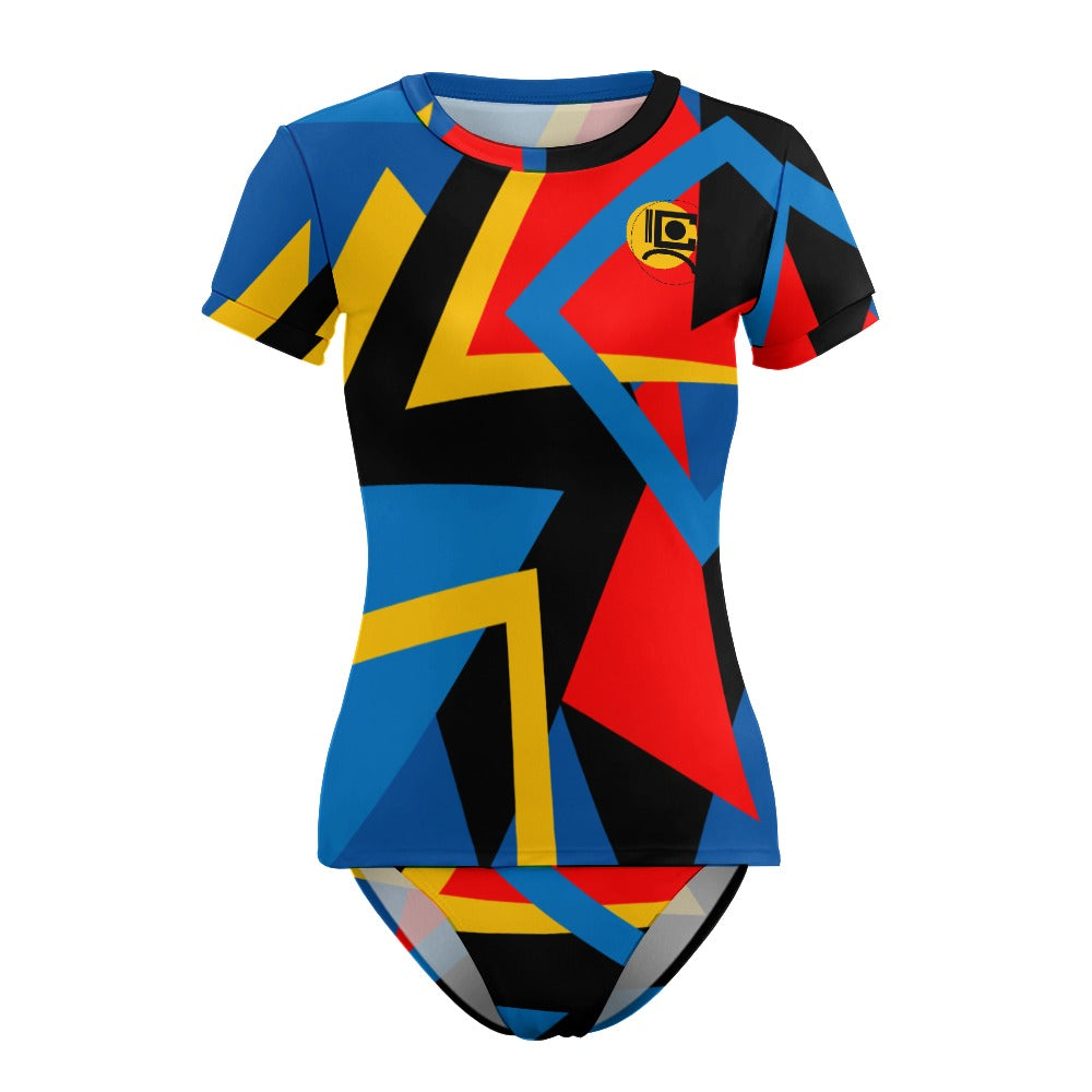 Origen Destination Women's Short Sleeve Two-piece Swimsuit