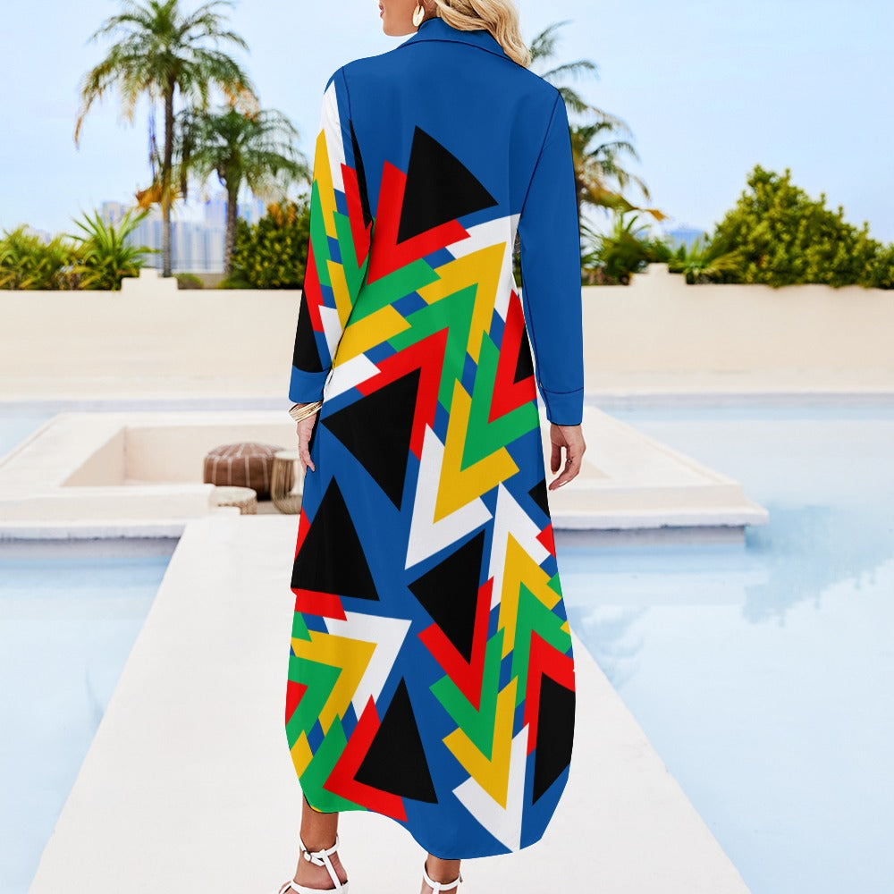 Origen Destination Women's Long Sleeve Button Neck Shirt Dress