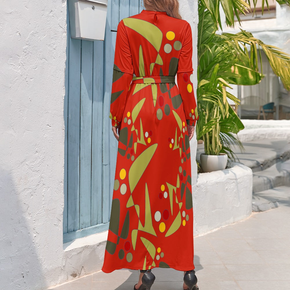 Origen Destination Women's Long-sleeves Ankle-length Patterned-dress