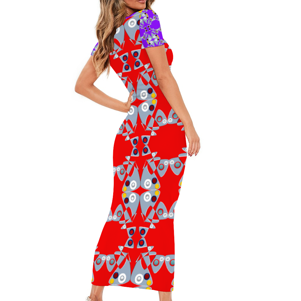 Origen Destination Short Sleeve Bodycon Dress