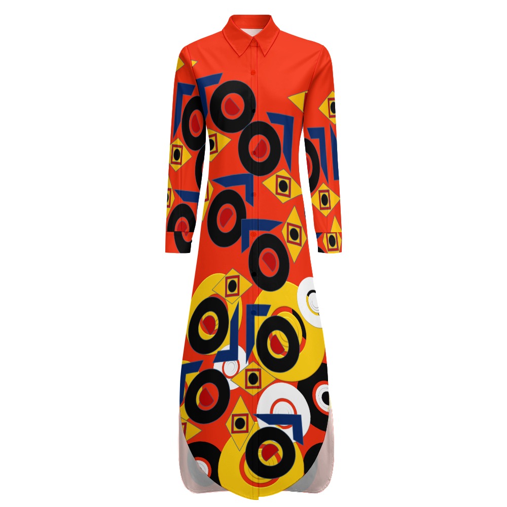 Origen Destination Women's Button Neck Long Sleeve Shirt Dress