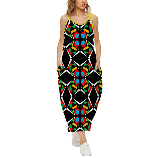 OD Custom Women's Dress Loose Sleeveless Dress Blk