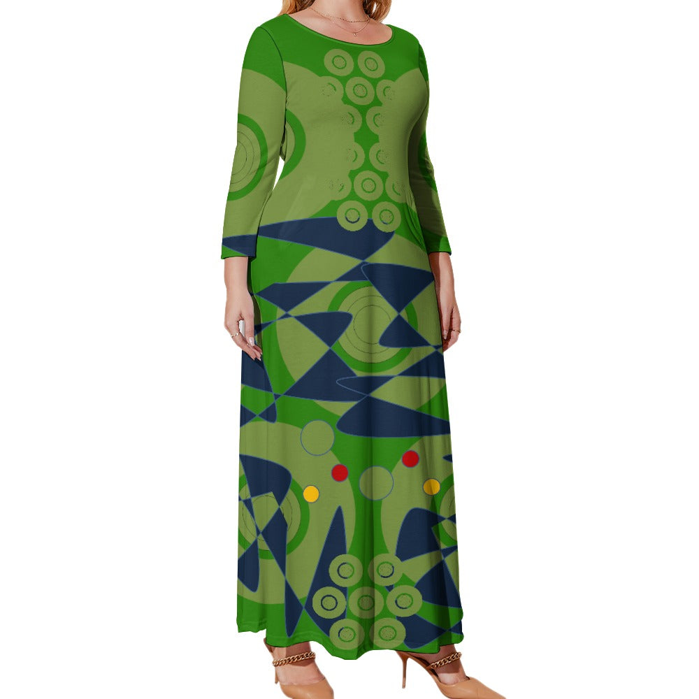 Origen Destination Women's Loose Crew Neck Long Sleeve (Full-figure) Dress