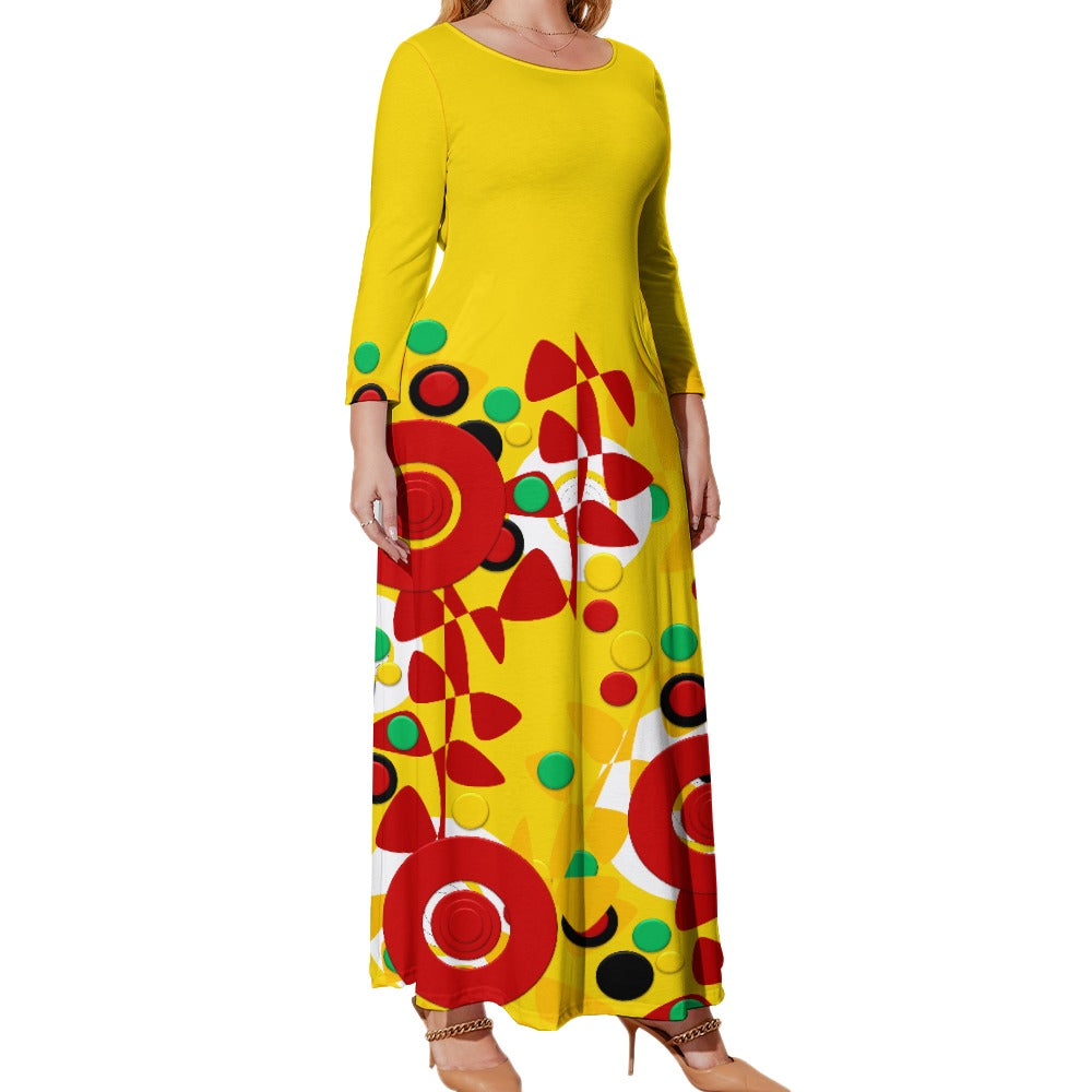 Origen Destination Women's Loose Crew Neck Long Sleeve (Full-figure) Dress