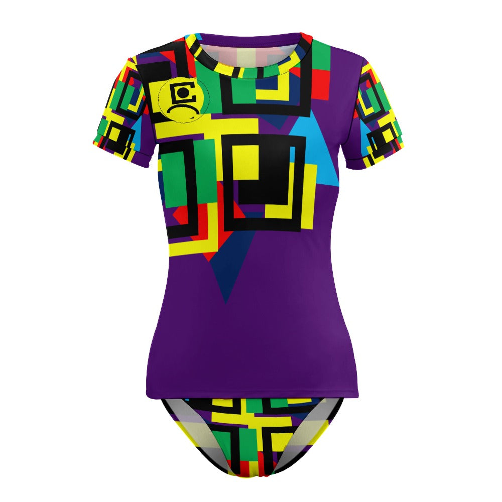 Origen Destination Women's Short Sleeve Two-piece Swimsuit