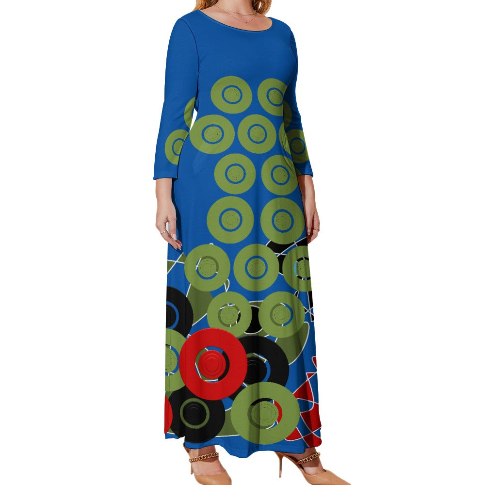 Origen Destination Women's Loose Crew Neck Long Sleeve (Full-figure) Dress