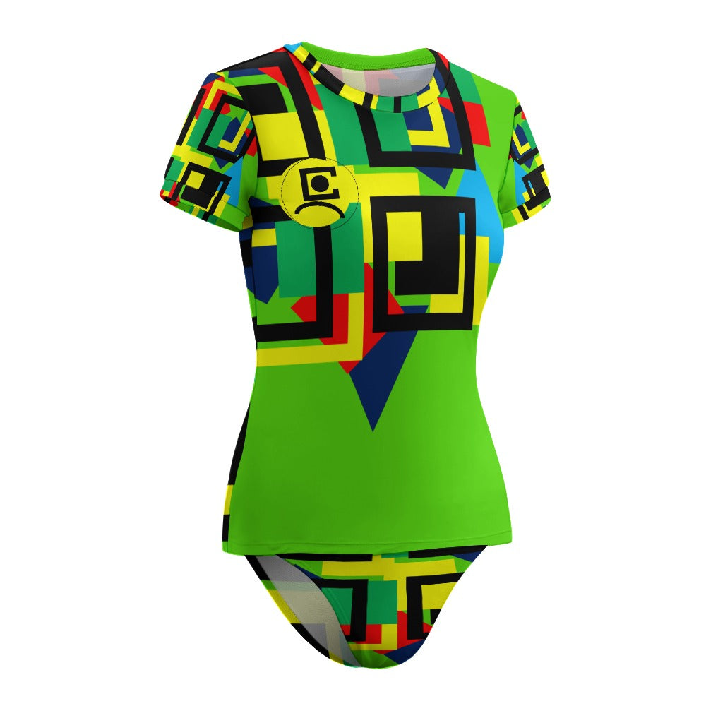 Origen Destination Women's Short Sleeve Two-piece Swimsuit