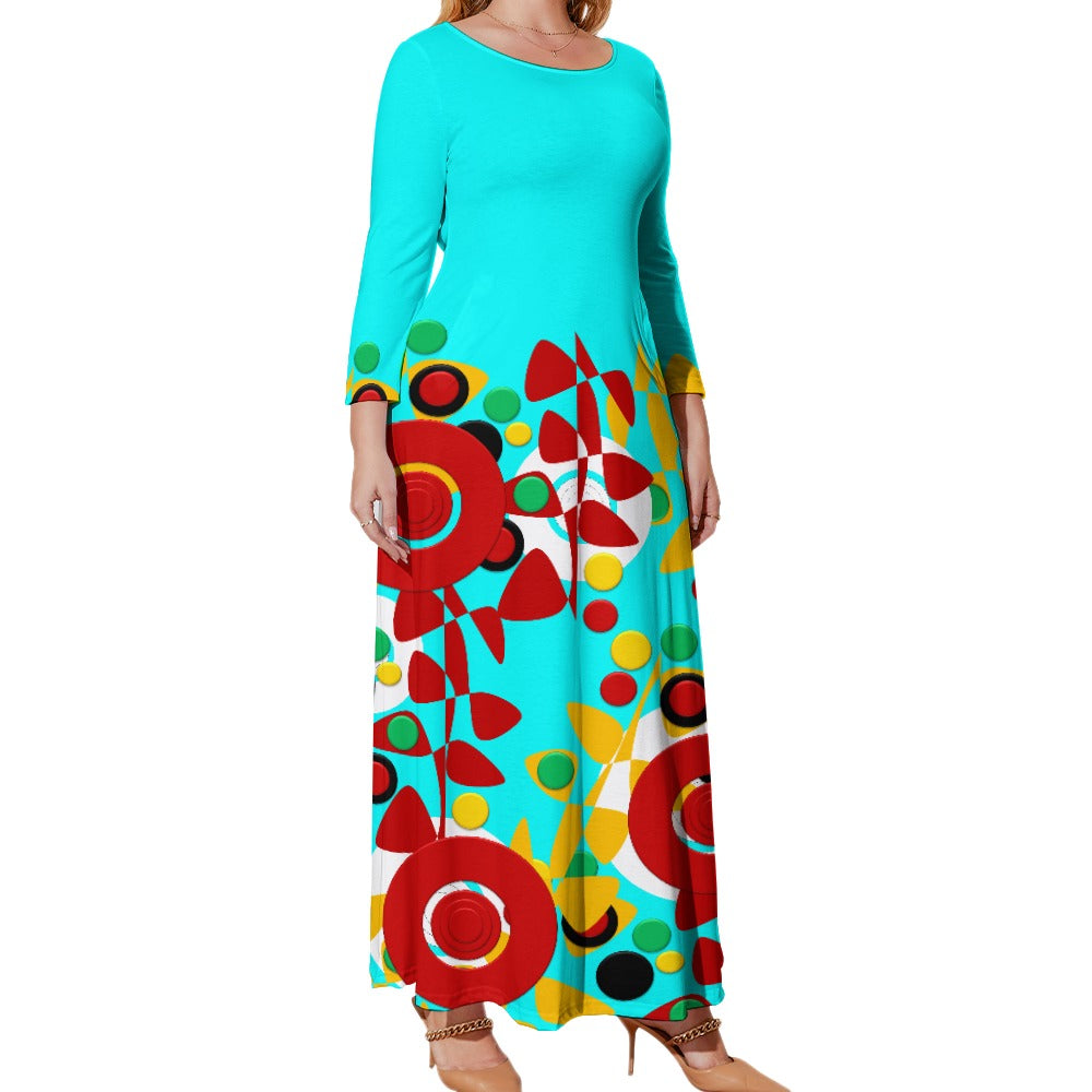 Origen Destination Women's Loose Crew Neck Long Sleeve (Full-figure) Dress