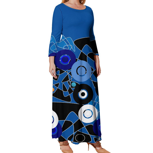 Origen Destination Women's Loose Crew Neck Long Sleeve (Full-figure) Dress