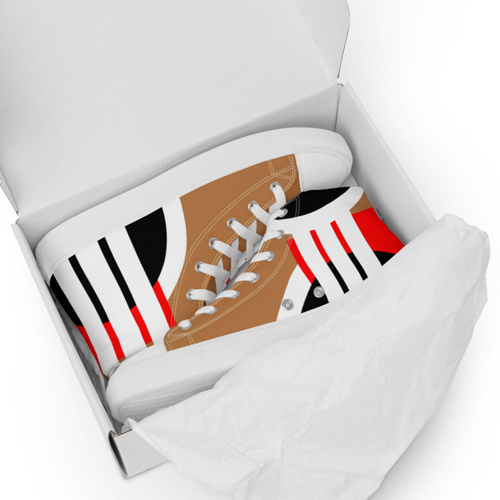 Origen Destination |On-Arrival Point of Origen Men’s Symbol-inspired high top canvas shoes
