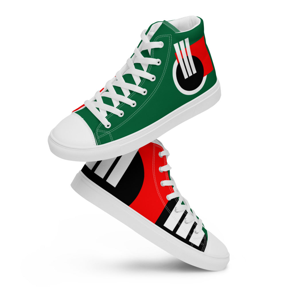 Origen Destination |On-Arrival Point of Origen Men's Symbol-inspired high top canvas shoes