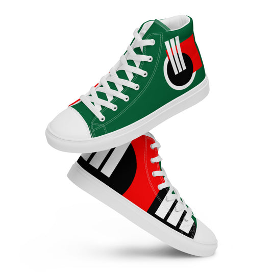 Origen Destination |On-Arrival Point of Origen Men's Symbol-inspired high top canvas shoes
