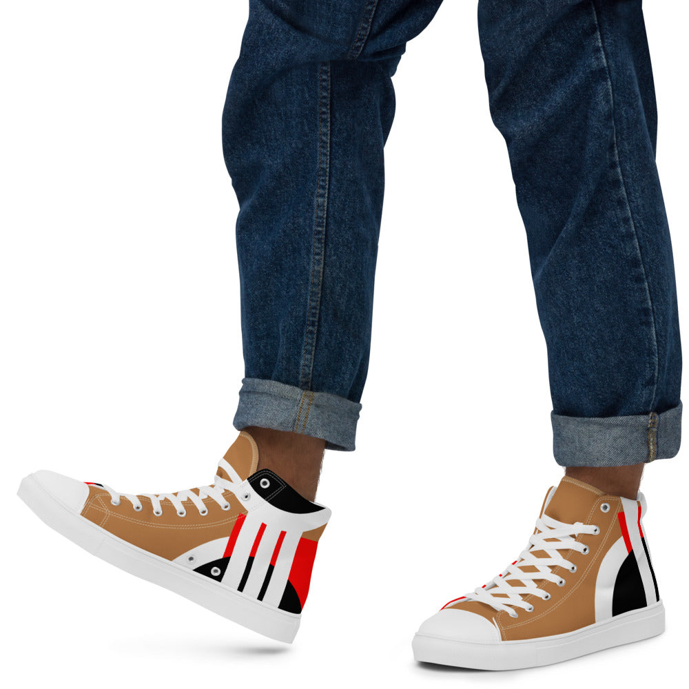 Origen Destination |On-Arrival Point of Origen Men’s Symbol-inspired high top canvas shoes